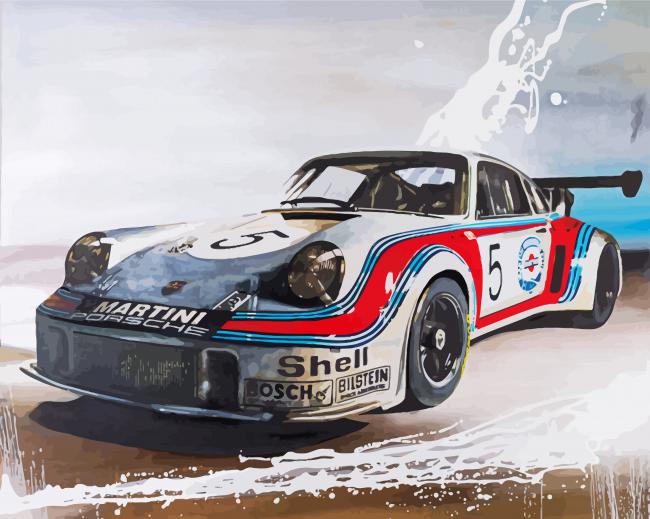 Porsche Martini Racing Car paint by numbers