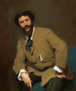 Portrait Of Carolus Duran By Sargent paint by number