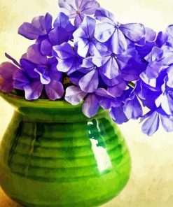 Purple Phlox In Green Vase paint by numbers