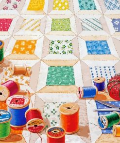 Quilt Spools paint by numbers