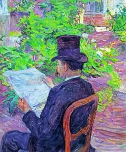 Reading Newspaper Lautrec Art paint by numbers