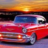 Red 57 Chevy Car paint by numbers