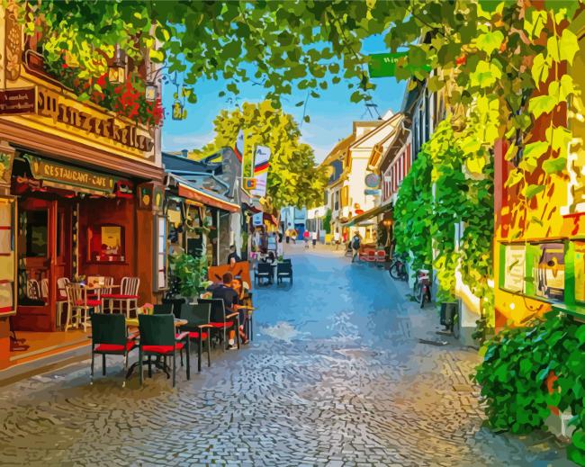 Rudesheim Street paint by numbers