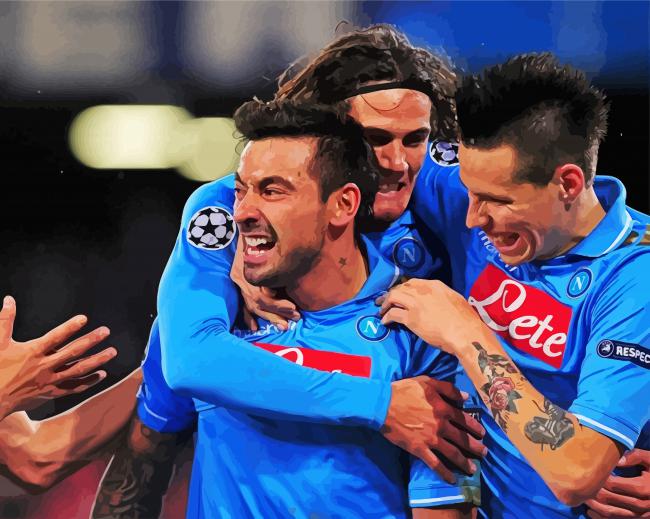 S S C Napoli Football Team paint by numbers