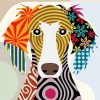 Saluki Dog Folk Art paint by numbers