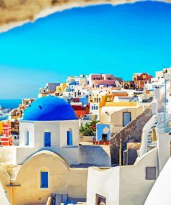 Santorini Greece Island paint by numbers