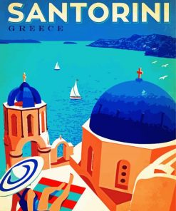 Santorini Greece Poster paint by number