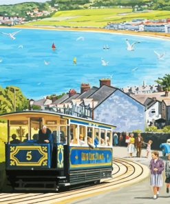 Seaside Tram paint by number