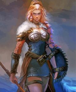 Shield Maiden Girl Art paint by numbers