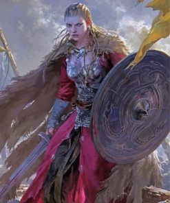 Shield Maiden Warrior paint by numbers