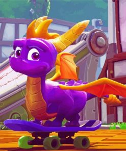 Skater Spyro Dragon paint by number