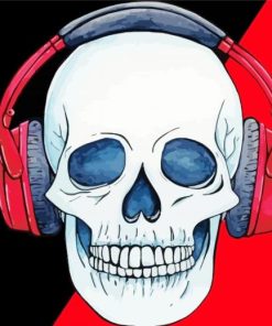 Skull With Headphone paint by numbers