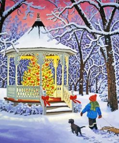 Snow Christmas Gazebo paint by numbers