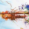 Splatter Jazz Trumpet paint by number