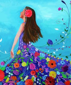 Spring Flowers Dress paint by numbers