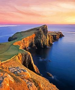 Sunset At Shetland Islands paint by number