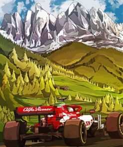 The Alfa Romeo Race Car paint by numbers