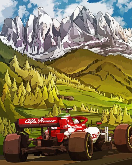 The Alfa Romeo Race Car paint by numbers