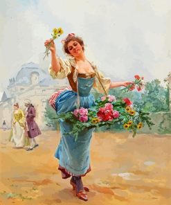 The Flowers Seller paint by numbers