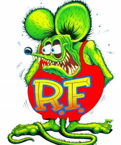 The Green Rat Fink paint by number