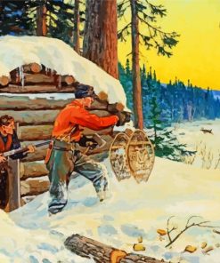 Hunters In Snow paint by number