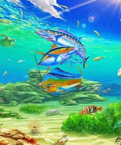 Tuna And Mahi Mahi Undersea paint by numbers