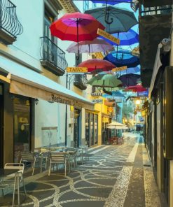 Umbrella Street funchai paint by numbers