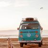 Volkswagen Kombi Van At The Beach paint by number