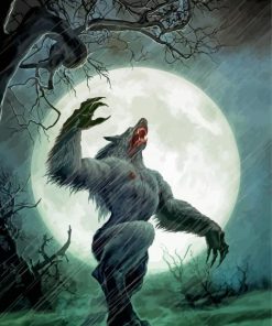 Werewolf Howling paint by number