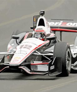 White Indy Race Car paint by number