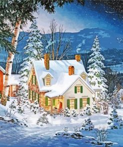 Winter Snow Home paint by number