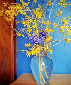 Yellow Forsythia Vase paint by numbers