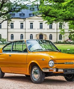 Yellow Vintage Skoda paint by number