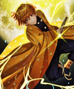 Zenitsu Agatsuma Kimestsu No Yaiba Anime paint by number