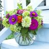 Zinnias In Glass Vase paint by number