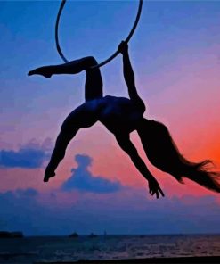 Aerial Silks Silhouette paint by number