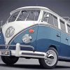 Kombi Blue Van paint by numbers