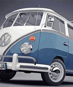 Kombi Blue Van paint by numbers