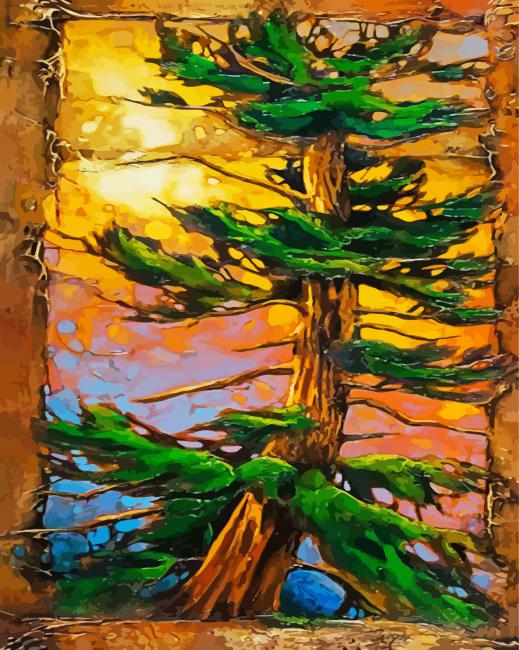 Pine Tree paint by numbers
