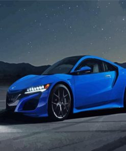 Aesthetic Blue Acura NSX paint by number