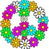 Colorful Flower Peace Sign paint by numbers