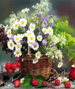 Basket Full Of Flowers paint by numbers