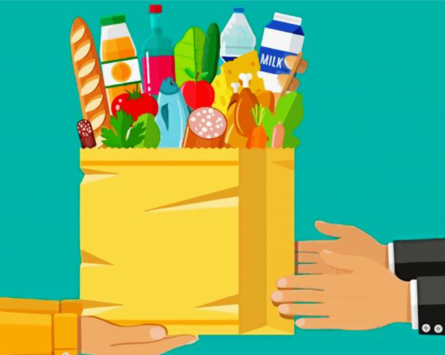 Grocery Veggies paint by numbers