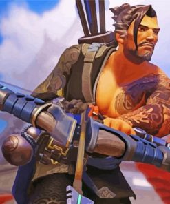 Hanzo Game Character paint by numbers