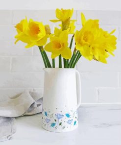 Jug And Wild Yellow Daffodils paint by numbers