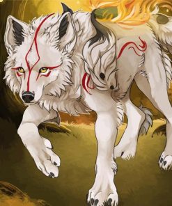 Okami Dog Art paint by numbers