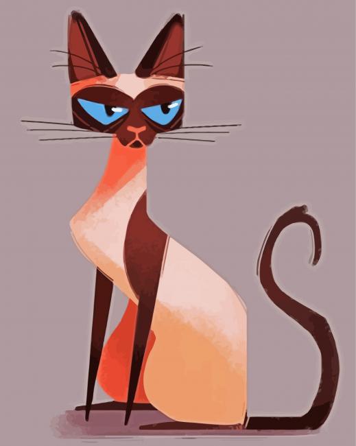 Aesthetic Siamese Cat Art paint by number