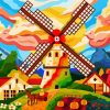 Aesthetic Windmill paint by number