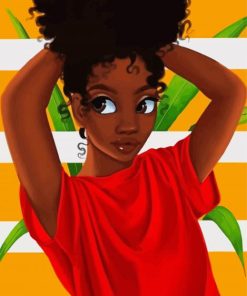 Cute Afro Girl paint by numbers