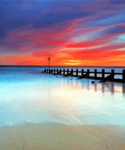Beautiful Sunset At Aberdeen Beach paint by numbers